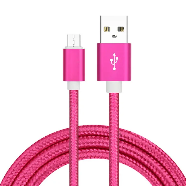 hot pink Кабель Micro Usb для зарядки мобильного телефона, кабель Usb Micro Usb 3 м 2 м 25 см, Кабель Microusb для huawei Honor 8x8 S 20i 8A Pro Y5 Y9 - Цвет: hot pink