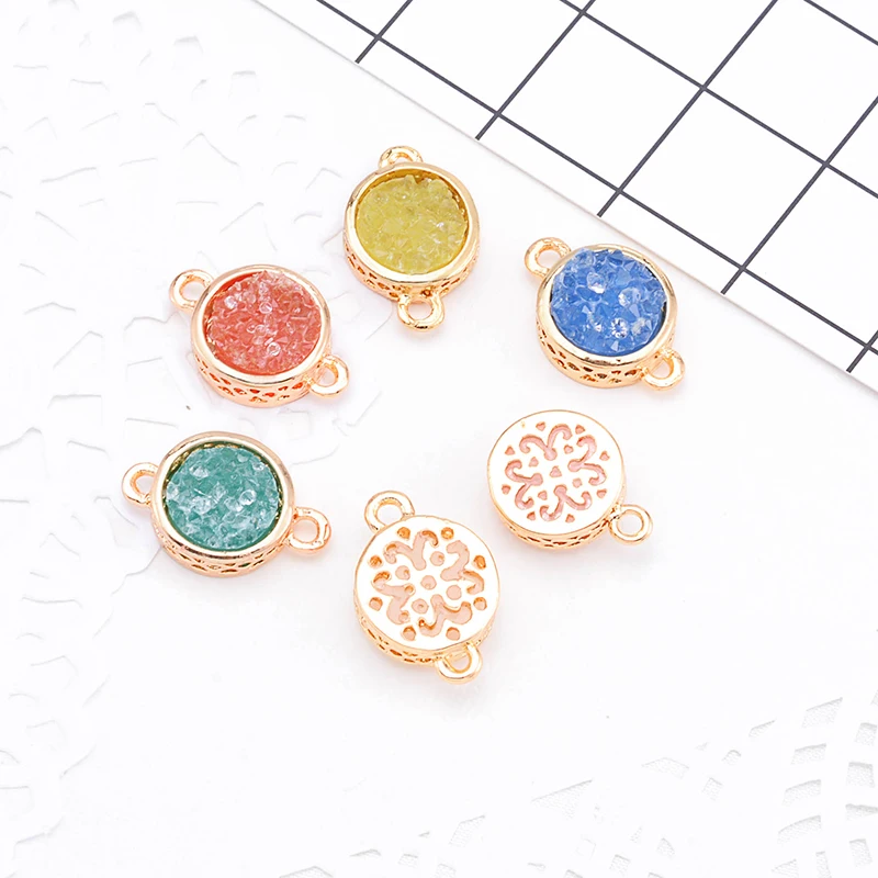 6 шт./лот Золотая оправа красная розовая белая желтая зеленая синяя чакра