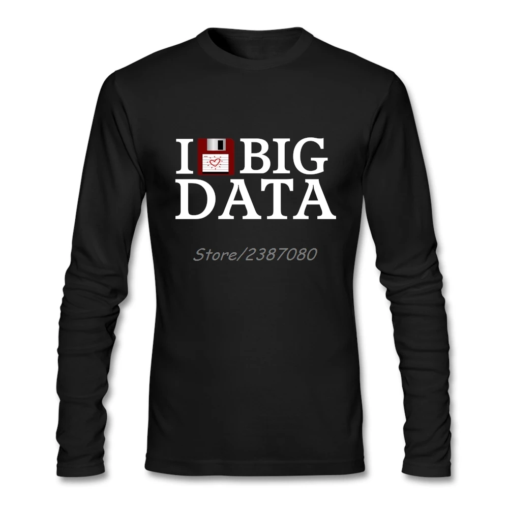 Футболка I Love Big Data Мужская футболка на заказ популярная уличная одежда хлопковые