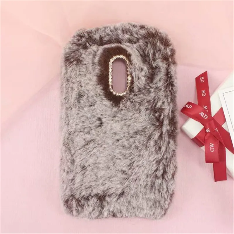 Cute Fluffy Rabbit Hair Fur Case For Xiaomi play MI 8 SE lite A2 LITE Pocophone f1 Bling Soft Phone Redmi note 6 5 pro |