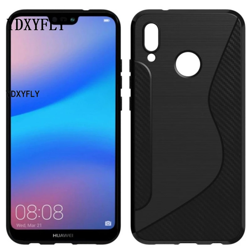 Модный гибкий простой защитный чехол для huawei P20 Lite мягкий S LINE TPU резиновый матовый