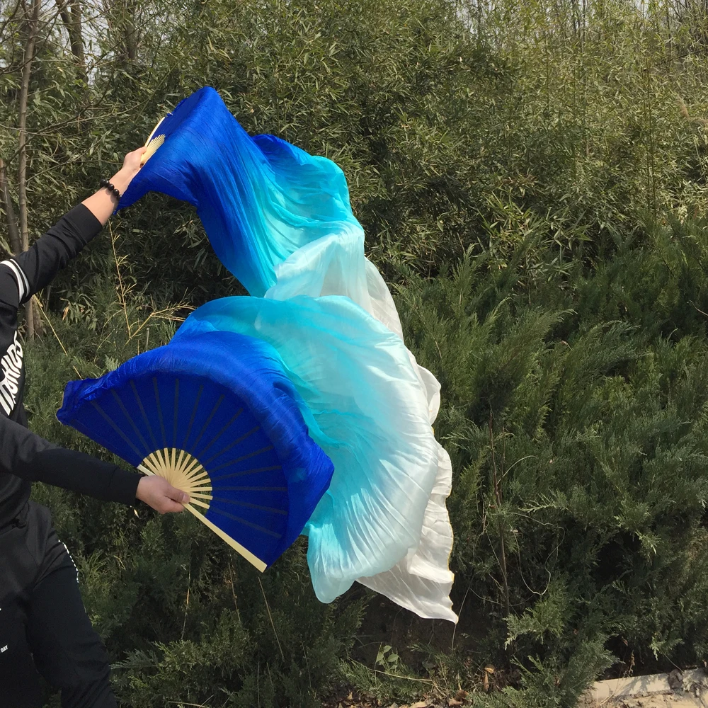 Веер вуаль из 100% натурального шелка для танца живота или выступления на сцене 3