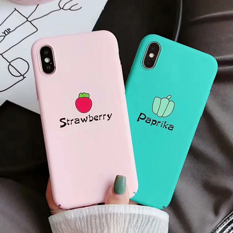Boucho фрукты Паприка морковь Клубника Лимон печати чехол для телефона iPhone X 6 6S 7 8 Plus
