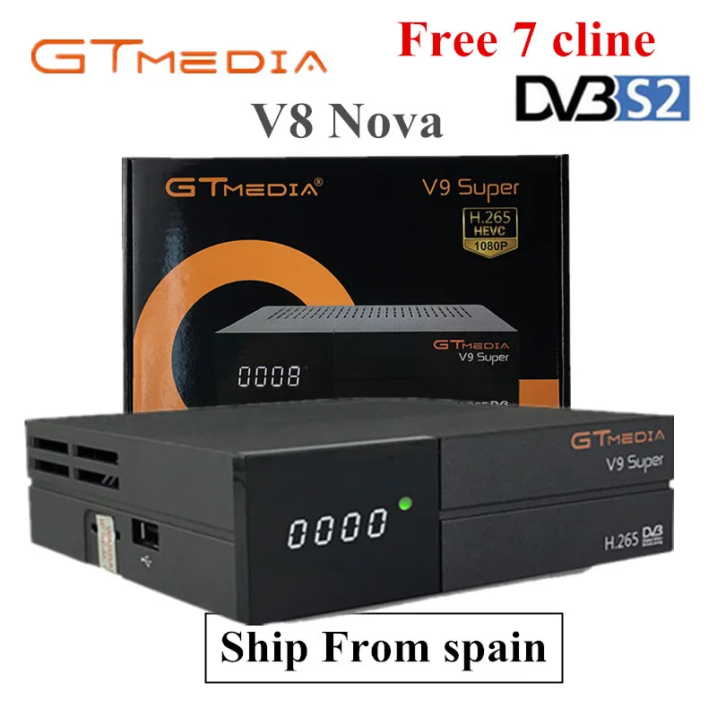 Бесплатный Cccam спутниковый ресивер Gtmedia V9 Super HD 1080P Cccam Cline для 1 года Испания встроенный Wifi ключ V8 NOVA power by V9 Super