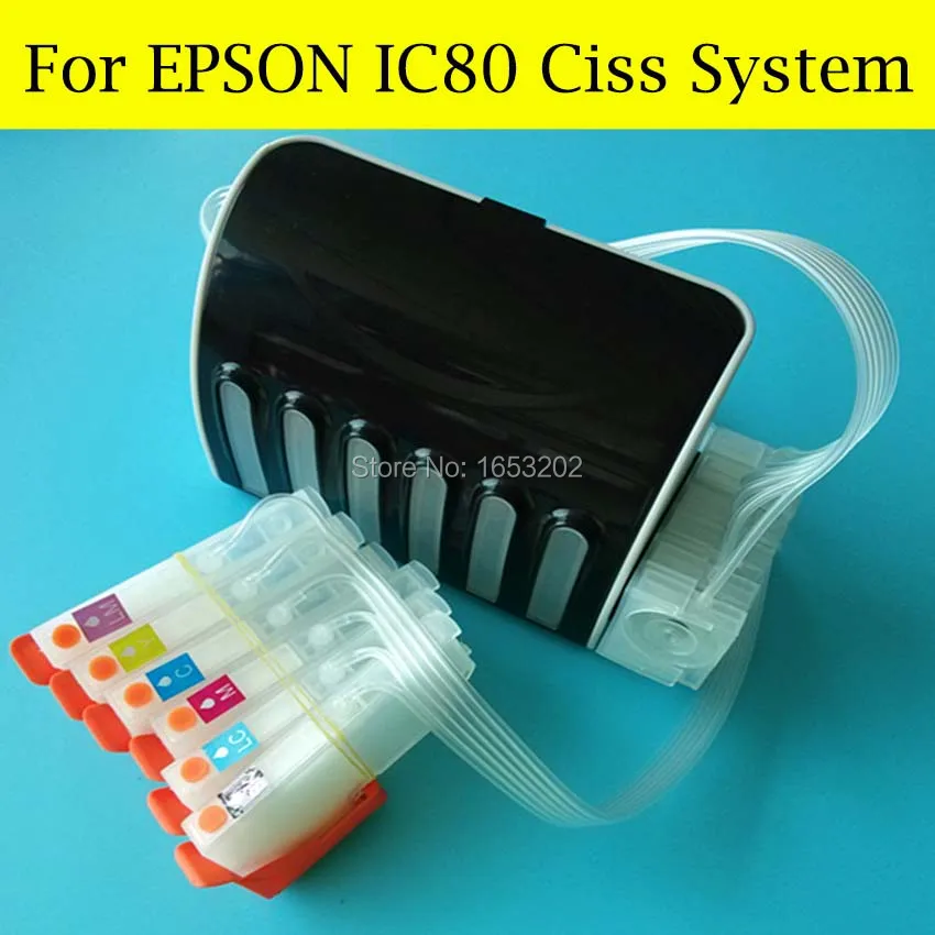 Пустой 6 цветов/набор IC80 СНПЧ для EPSON система Epson EP707A/777A/807AB/807AR/807AW/977A3 печать |