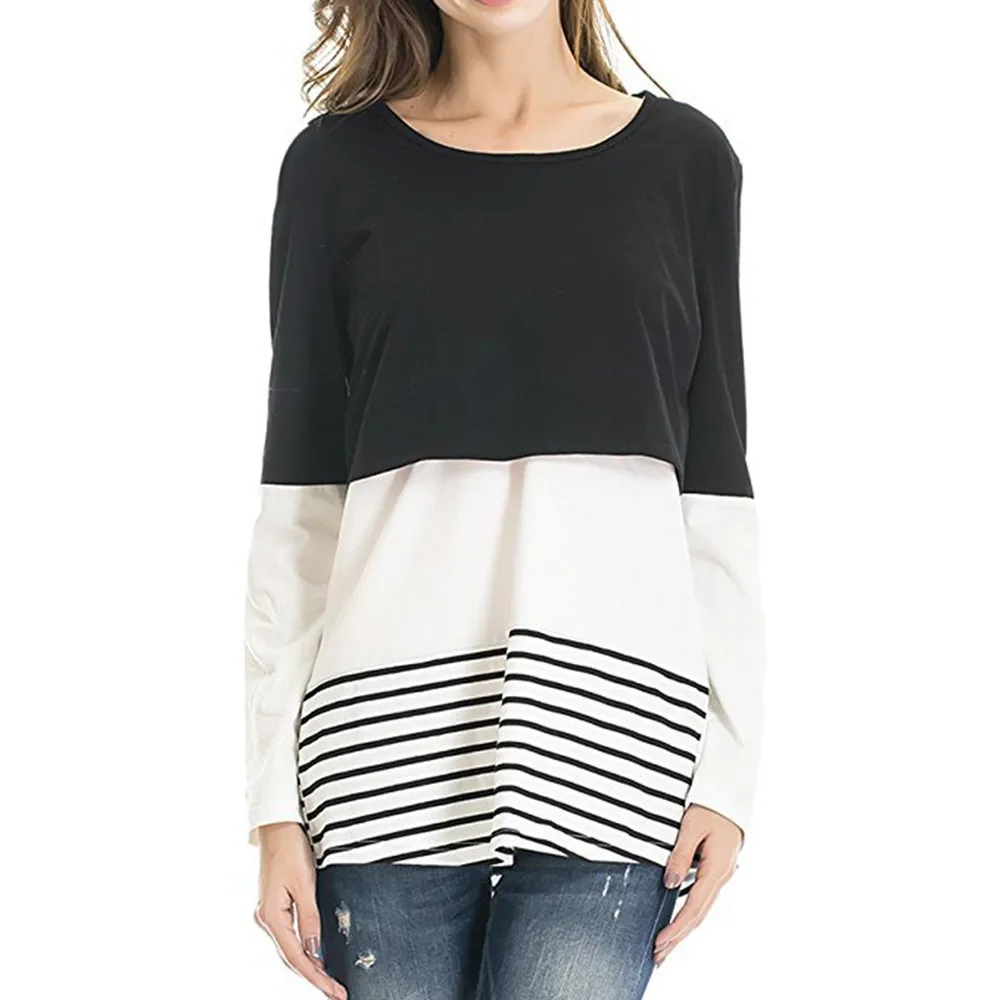 Одежда для беременных женщин 2019 кружевная Повседневная кормления пижамы блузка