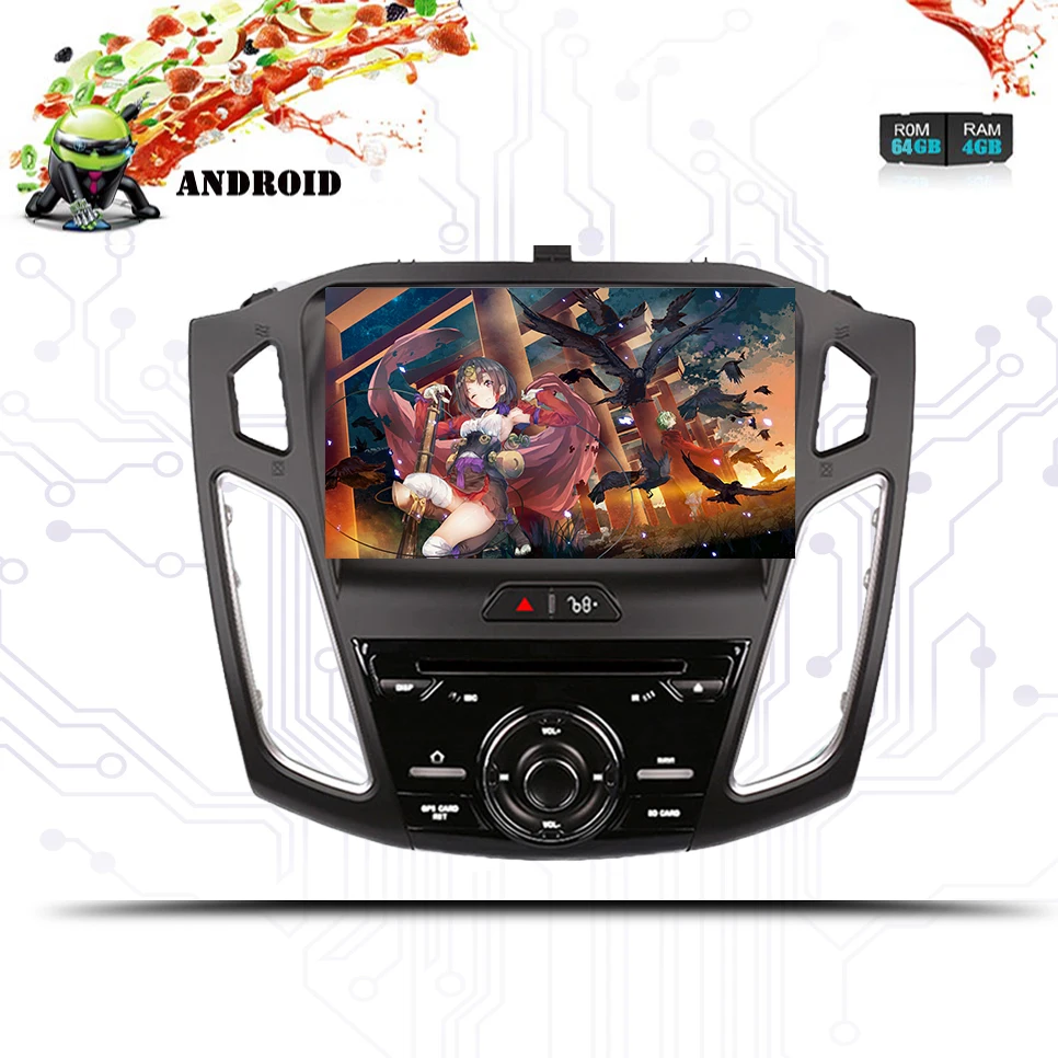 4 Гб+ 64 ГБ 9 дюймов android 9,0 автомобильный dvd-плеер gps навигация для Ford Focus 3 с Wifi gps Восьмиядерный головное устройство