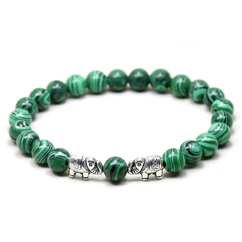 Браслет из лавового оникса браслет со слоном тигровым глазом и камнем тянущийся