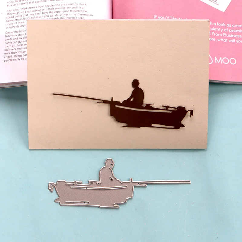 Металлические Вырубные штампы duрождения для рыбалки мужчины лодки тиснение