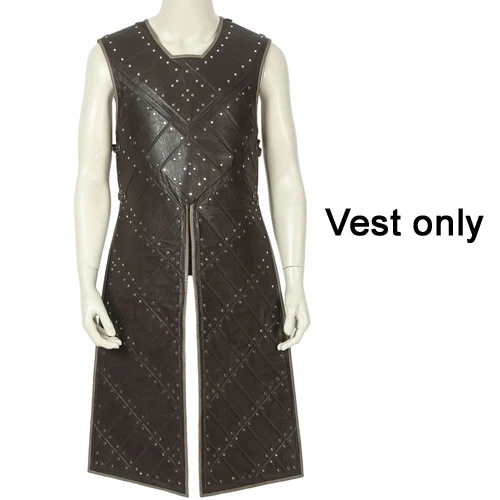 Vest only Новейший костюм для косплея «Игра престолов 8 сезона», костюм «Джон Сноу», плащ, топ, костюм «Джон Сноу», костюм из искусственной кожи, жилет, костюм - Цвет: Vest only