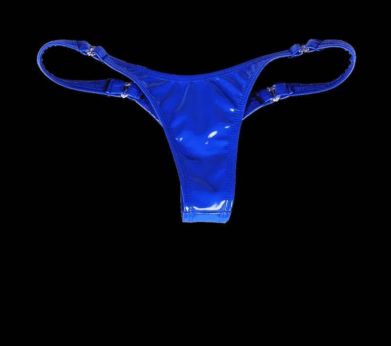 Для женщин леди низкая талия искусственная кожа T Shorts Sexy миниатюрное нижнее белье