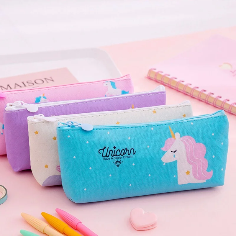 Милый чехол для карандашей с изображением животных единорога Kawaii, школьные принадлежности, Канцелярский чехол для карандашей, коробка для школьницы