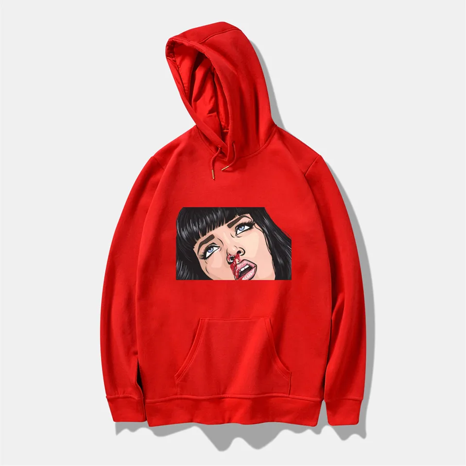 

Pulp Fiction Mia Wallace Hoodie Men Women Fleece Long Sleeve Sweatshirt Hoodies Harajuku Casual Jacket Coat Comics Clothes