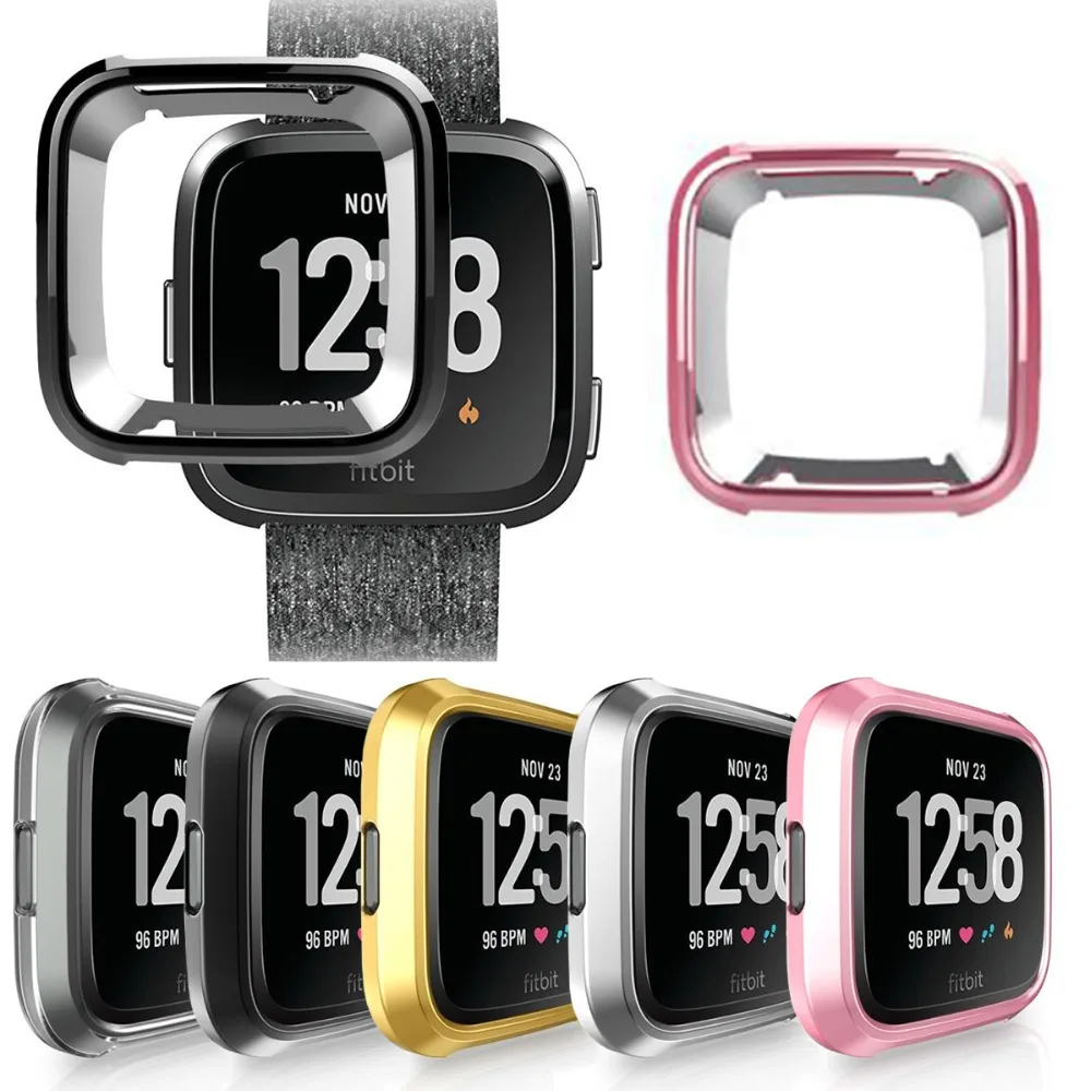 360 градусов Защитная крышка для Fitbit Versa ремешок чехол покрытие Coque подгонки