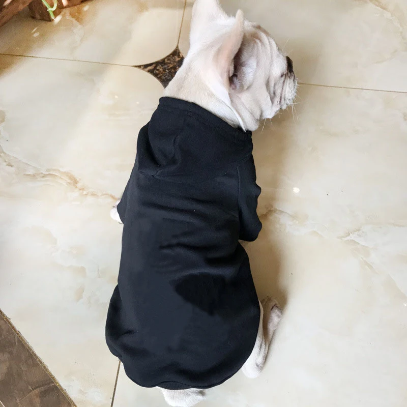 Black For Pet Горячая собака одежда для маленьких собак Французский бульдог хлопок пальто толстовки для Мопс осень лето Чихуахуа питомец одежда Ropa Perro PC0039 - Цвет: Black For Pet