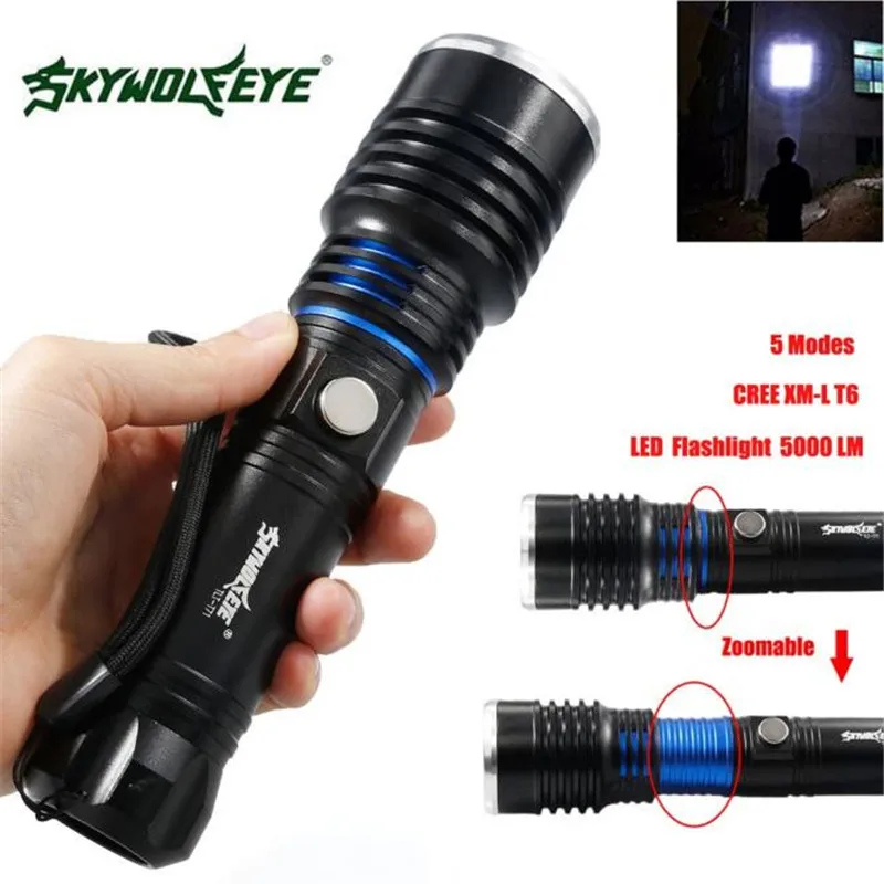 Bicycle Bike Light Zoomable 5000LM 5 Modes XM-L T6 LED High Power Flashlight 18650 Torch Lamp Waterproofing Stable | Спорт и