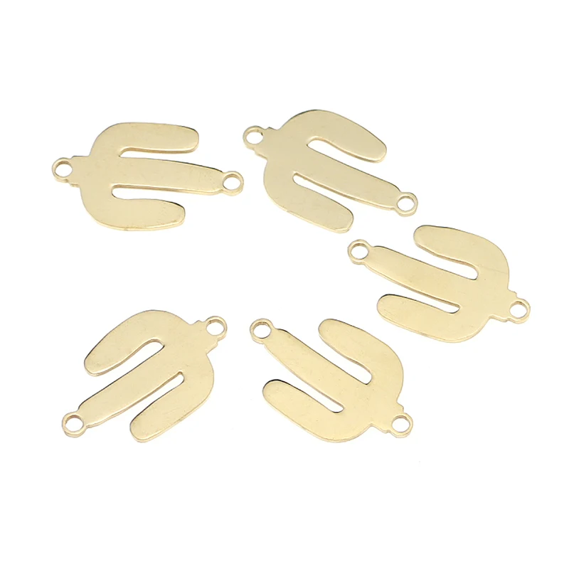 Aiovlo 5 шт./лот подвеска кактус из нержавеющей стали с золотым и серебряным