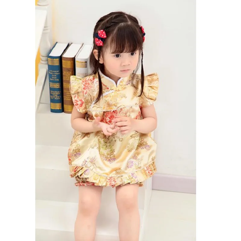 Новинка 2020 года комплекты одежды для малышей на китайский год костюм Qipao одежда