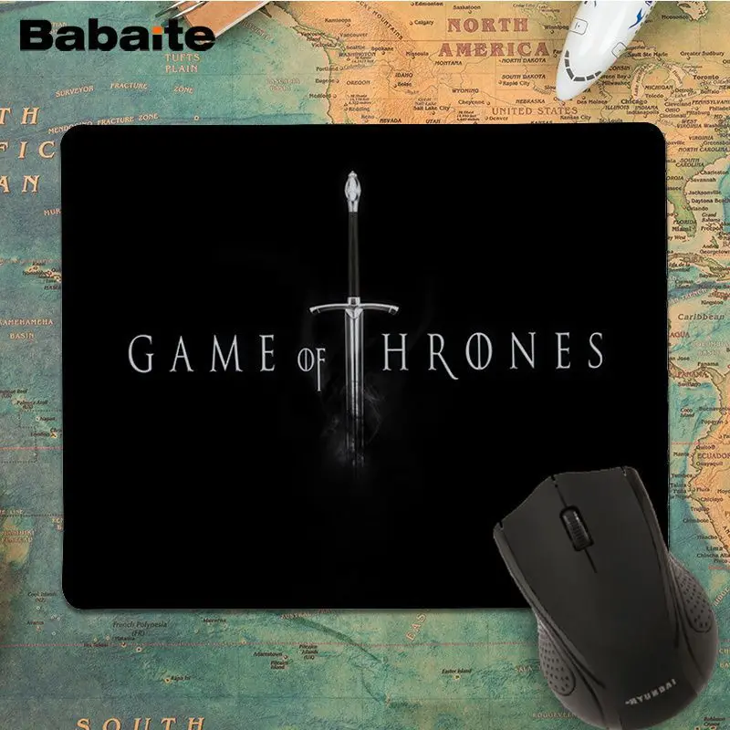 Babaite простой дизайн Игра престолов игровой силиконовый коврик для мышки игра геймер скорость мыши Розничная торговля маленький резиновый коврик для мыши