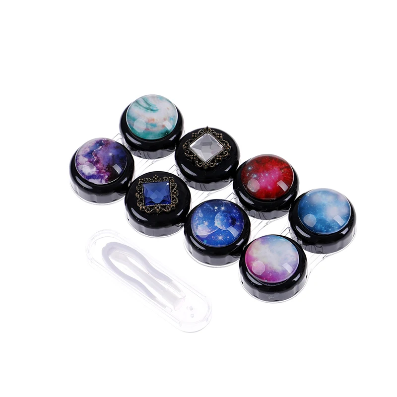 Ослепительный цветной чехол для контактных линз звездное небо с зеркалом и