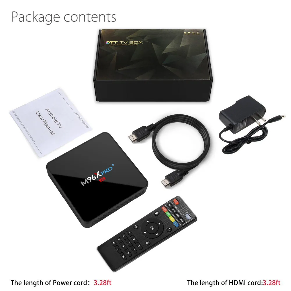 7 1 м ТВ коробка Android 1000 Amlogic S905W Восьмиядерный 2 ГБ/16 ГБ WiFi 4 К Bluetooth Smart tv Box HD