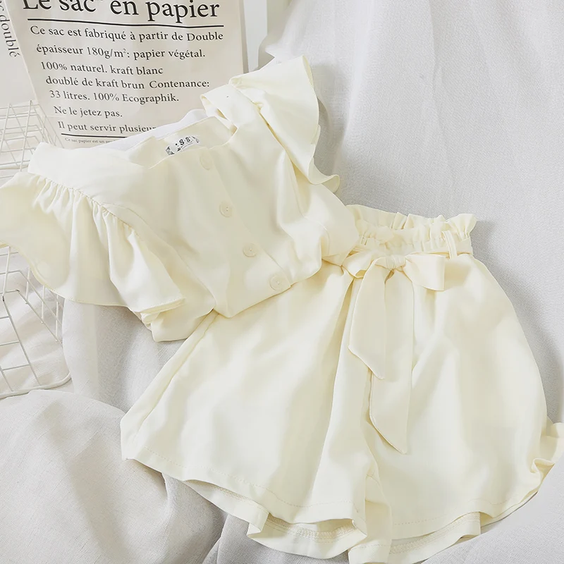 Женский комплект из 2 предметов топ с круглым вырезом и коротким