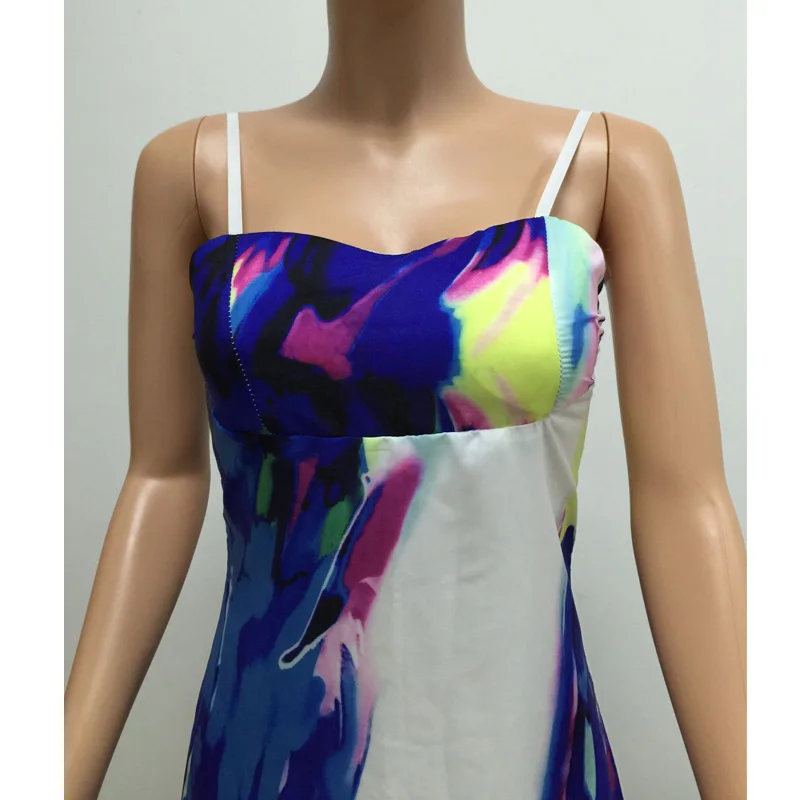 Летнее Модное Длинное платье без бретелек с открытыми плечами и цветочным