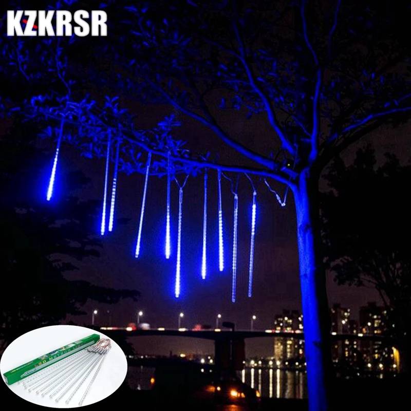 KZKRSR Водонепроницаемый 20 м 30 см 50 Led Метеоритный дождь свет 8 шт Трубы AC110V AC220V