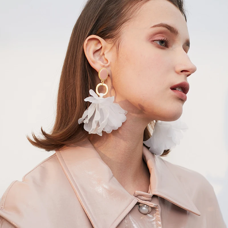 Индивидуальные модные геометрические серьги простые девушки цветок пусеты