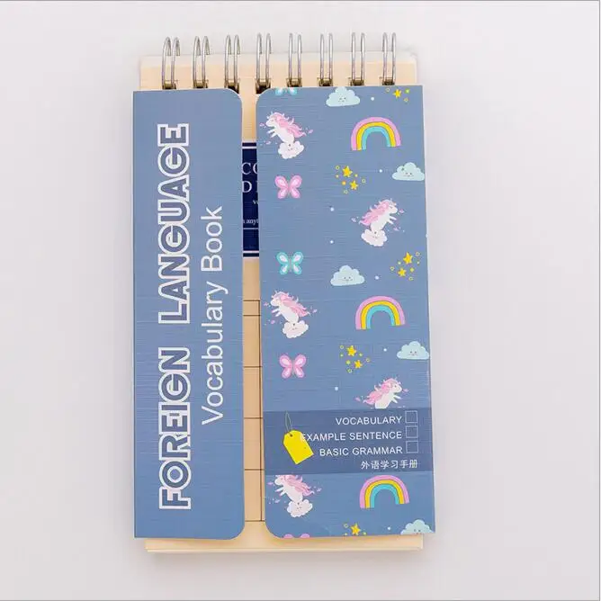 1 шт. Kawaii Единорог лексика записывающая записная книжка на иностранном языке обучающая катушка записная книжка Note Escolar Papelaria - Цвет: B