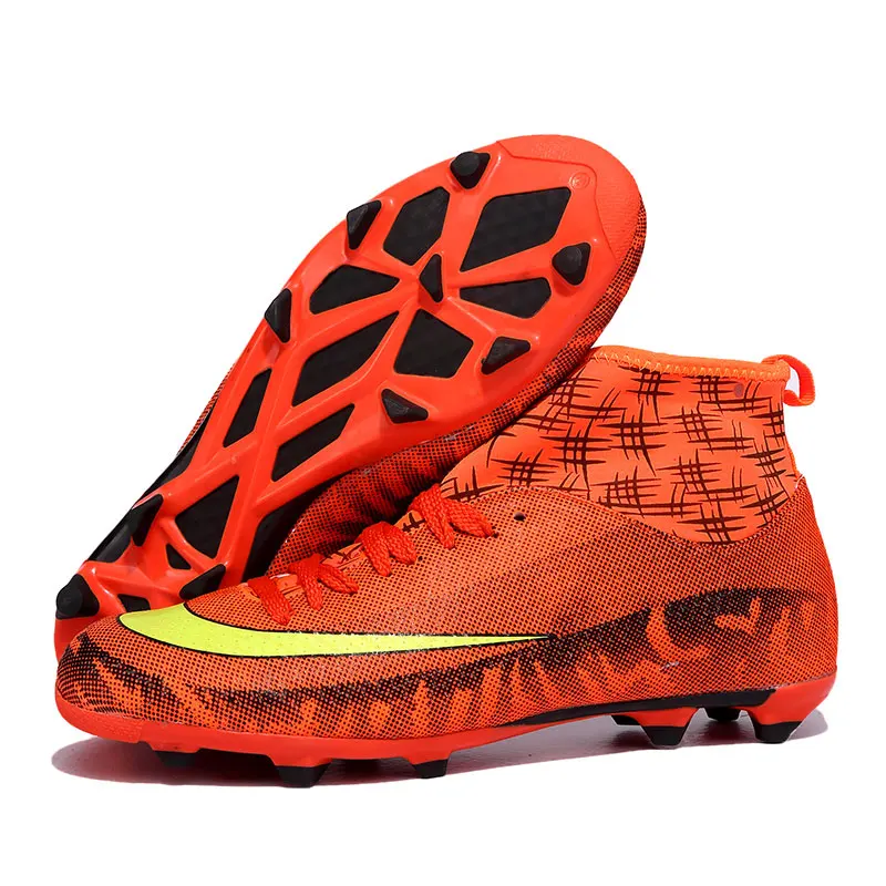 MWY уличные футбольные бутсы, футбольные бутсы для мужчин, Zapatos De Futbol, профессиональные мужские высокие бутсы, тренировочные спортивные кроссовки - Цвет: Оранжевый