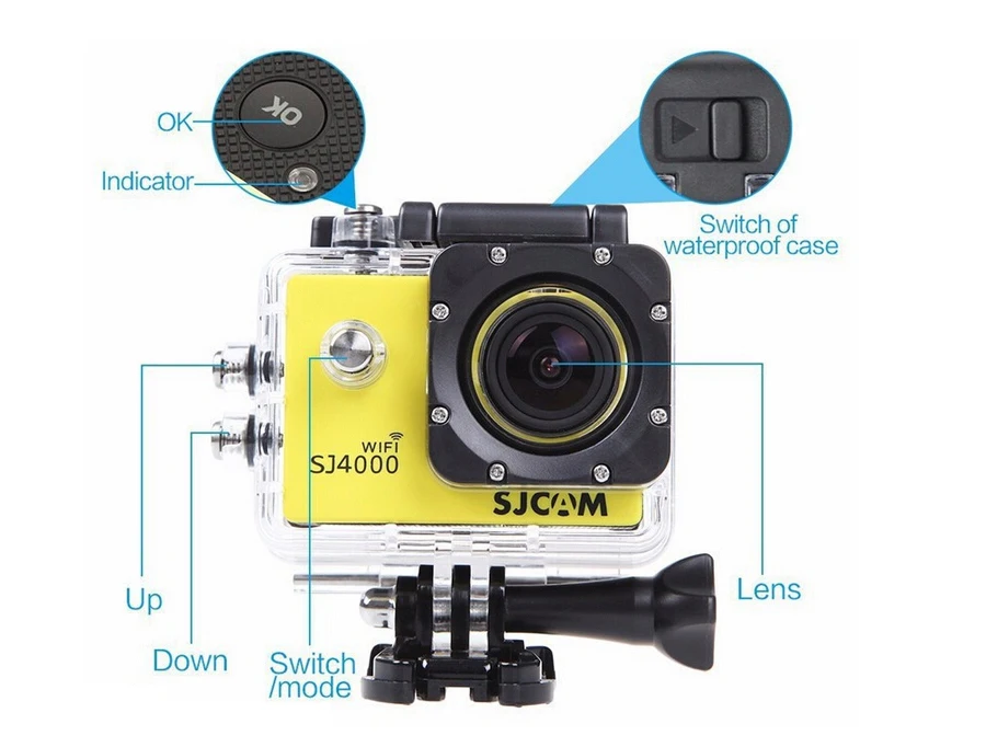 SJCAM SJ4000 серии 1080 P 2,0 ЖК-дисплей Full HD Действие Камера SJ4000/SJ4000AIR/SJ4000 WI-FI Водонепроницаемый Спорт Камера/DV