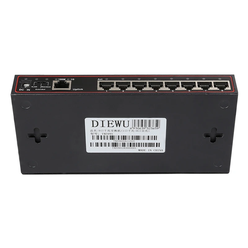 DIEWU 9 портовый коммутатор для высокоскоростной сети Ethernet 8 портов s 100 M+ 1 порт s 1G коммутатор Поддержка VLAN сетевой коммутатор