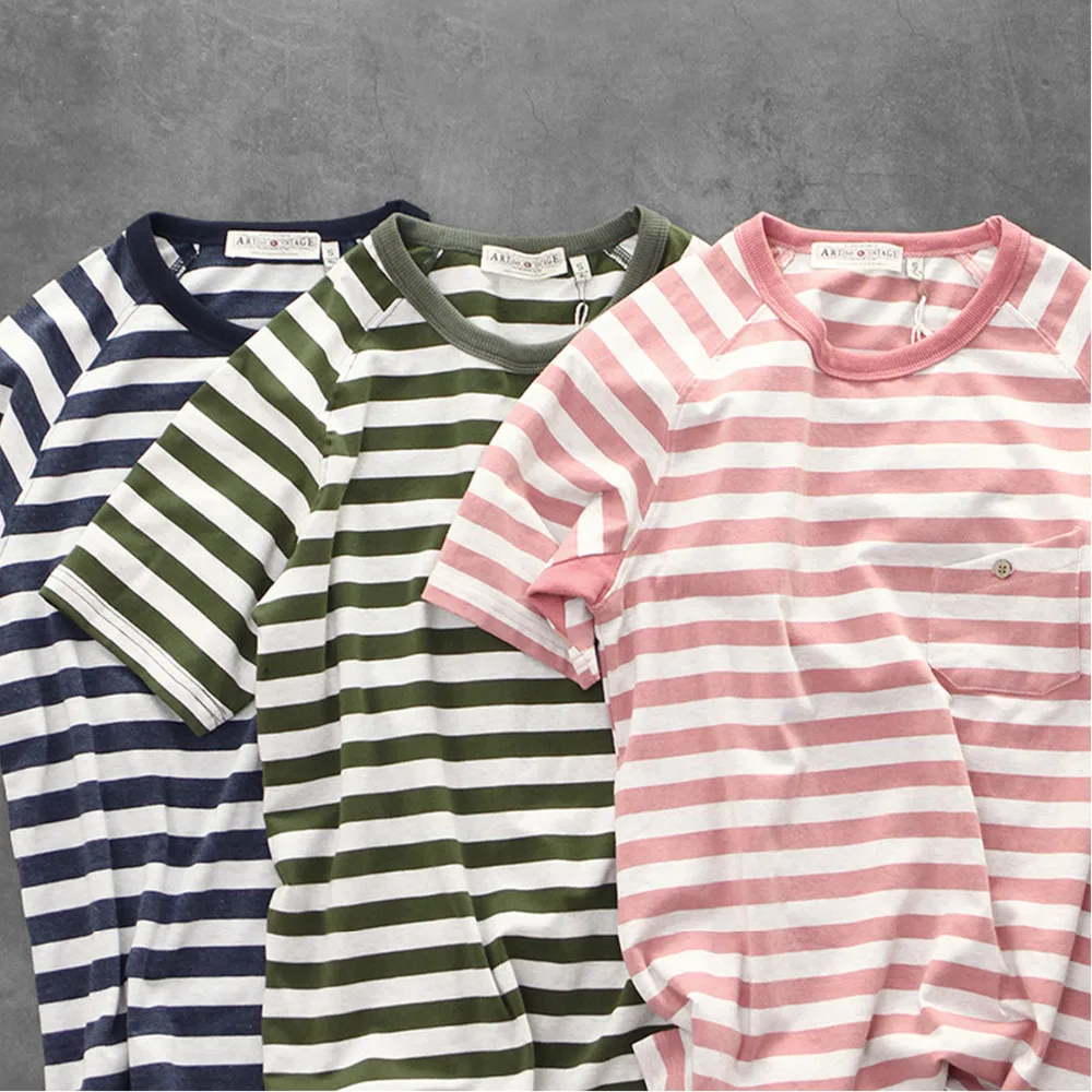 2018 летняя хлопковая льняная темно синяя футболка в полоску уличная одежда для