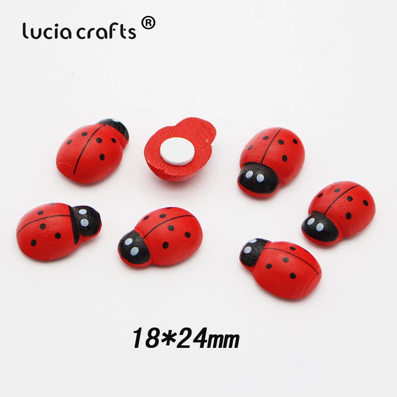 Lucia crafts мультиразмерные наклейки с рисунком божья коровка, губка, самоклеющиеся, микро пейзаж, ремесла E1309 - Цвет: 18x24mm  8pcs