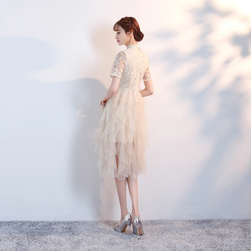 Женское платье чонсам модное короткое в китайском стиле с цветочной вышивкой |