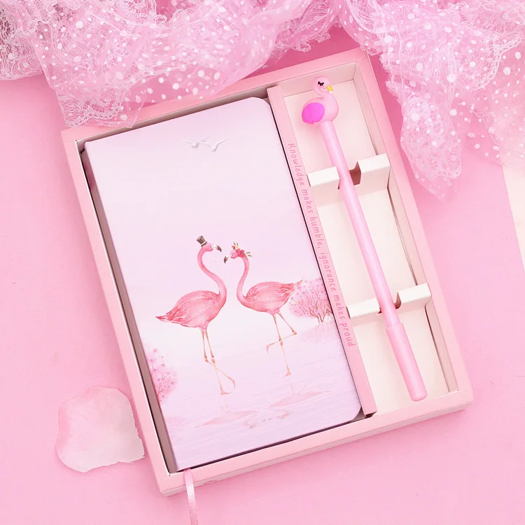 2 pink flamingo Креативная Студенческая ручная книга единорог; Фламинго кролик милый кот Картина Свадебная вечеринка знак в книжке студенческий подарок блокнот - Цвет: 2 pink flamingo