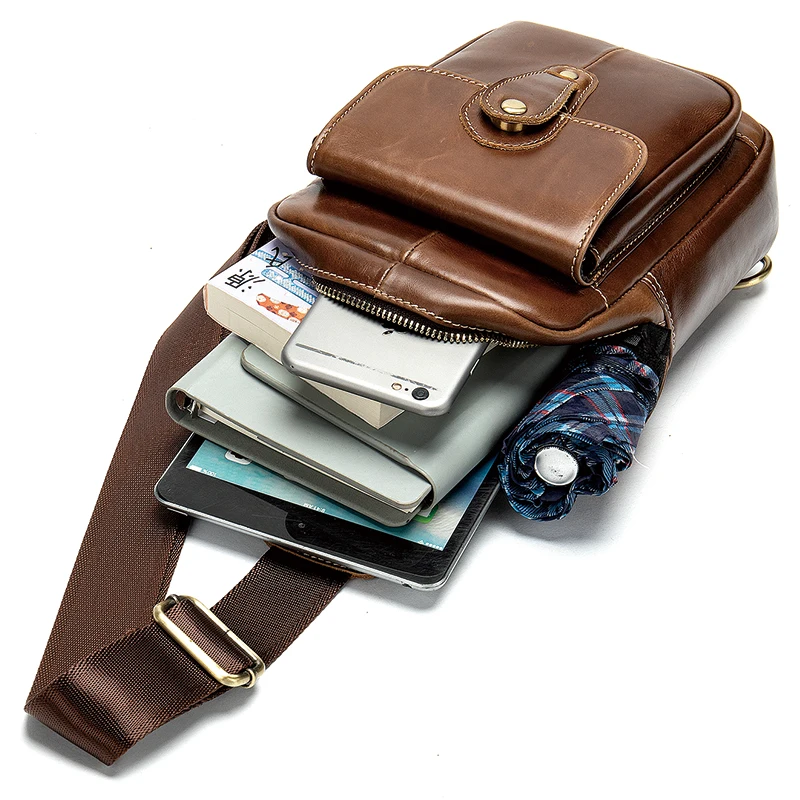 Нагрудная/слинг-сумка WESTAL мужская из натуральной кожи дизайнерский роскошный