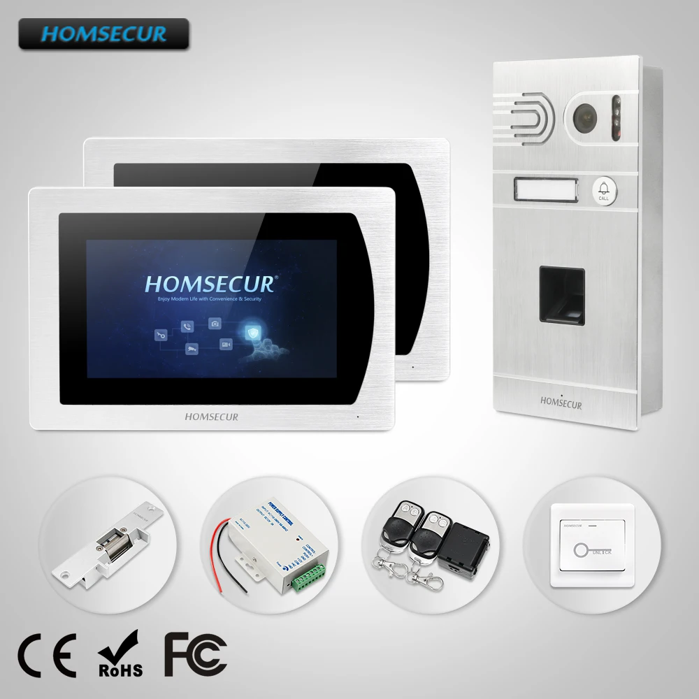 HOMSECUR 7 &quotВидеодомофон Система Одна Кнопка Разблокировки для дома безопасности+