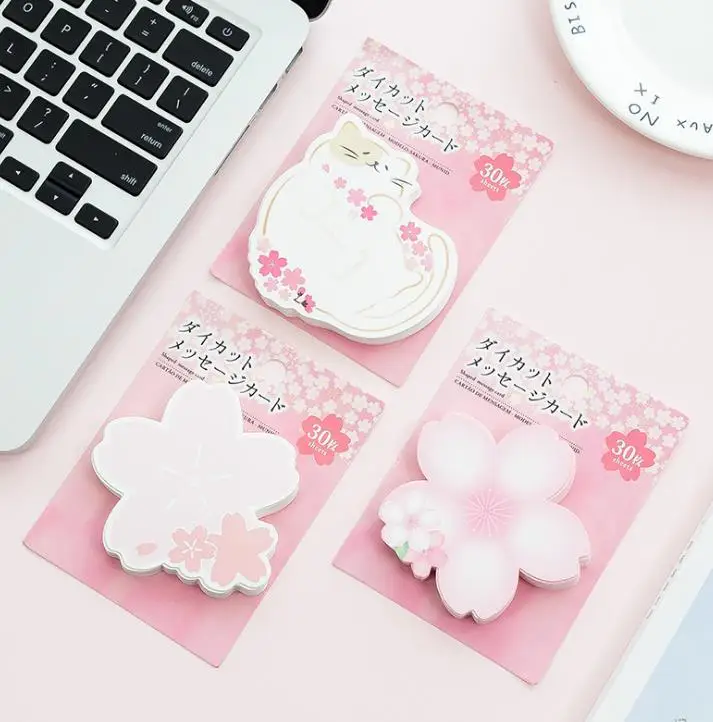 1 шт. лидер продаж блокноты для записей милые Стикеры вишневые цветы клейкие