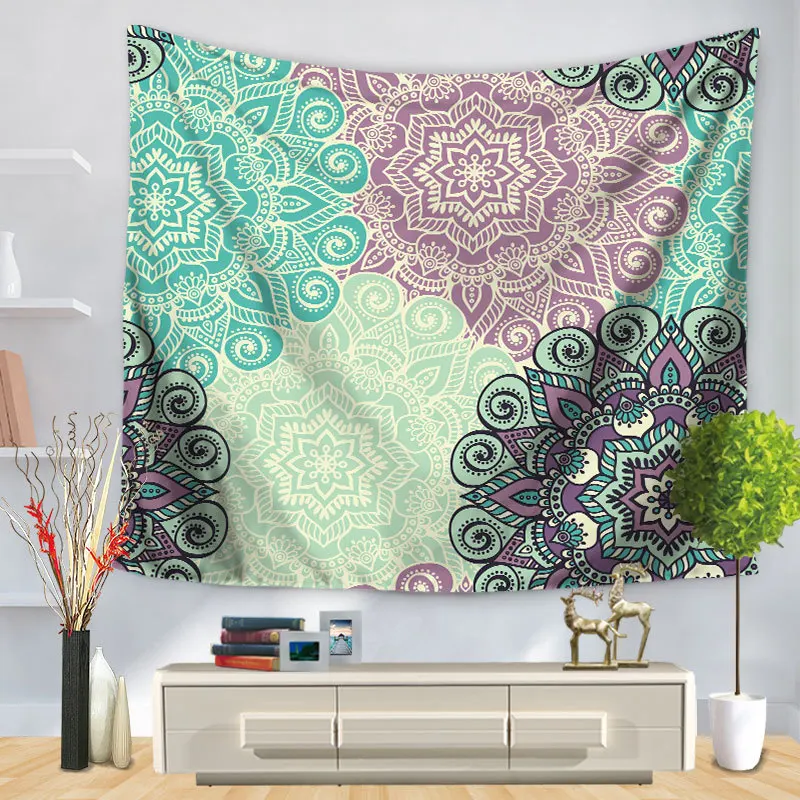 Хунбо настенный гобелен в виде индийской мандалы Тай Чи хиппи стиле бохо