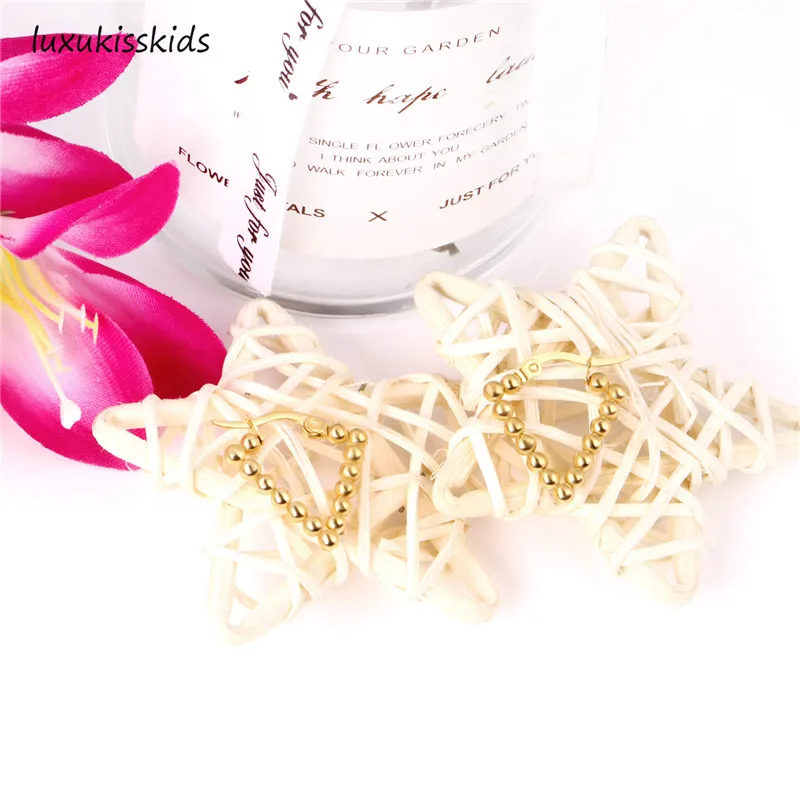 

LUXUKISSKIDS Korean Circle Triangle 2020 Stainless Steel Gold Hoop Earrings Set For Women Girls Fashion Jewelry Bulk Brincos