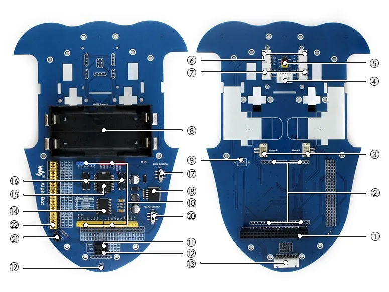 AlphaBot умный автомобиль Raspberry Pi робот строительный комплект с Raspberry Pi 3 Model B+ AlphaBot+ камера с US/EU адаптер питания