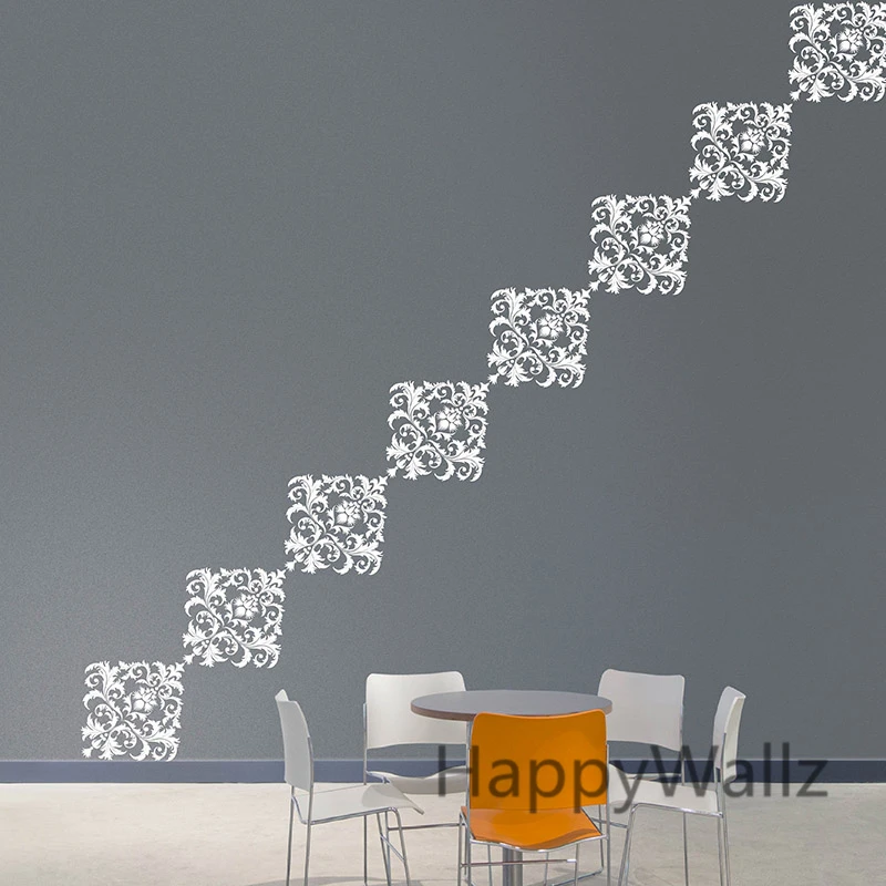 Дамасская настенная наклейка декоративная Цветочная DIY съемное настенное