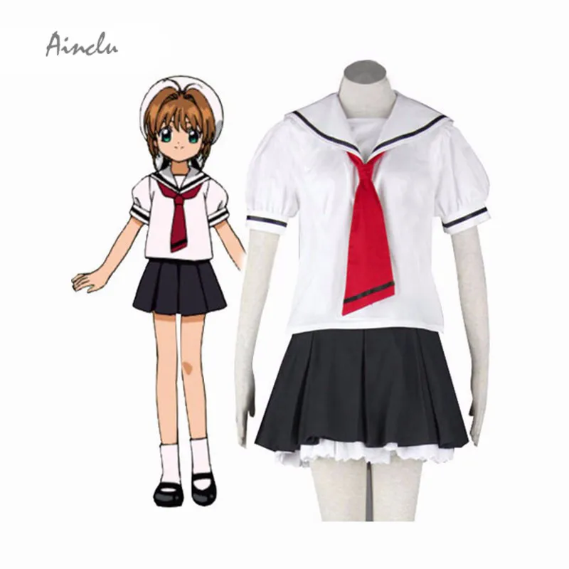 Ainclu Школьный костюм Cardcaptor Sakura Kinomoto Начальная школьная женская летняя униформа