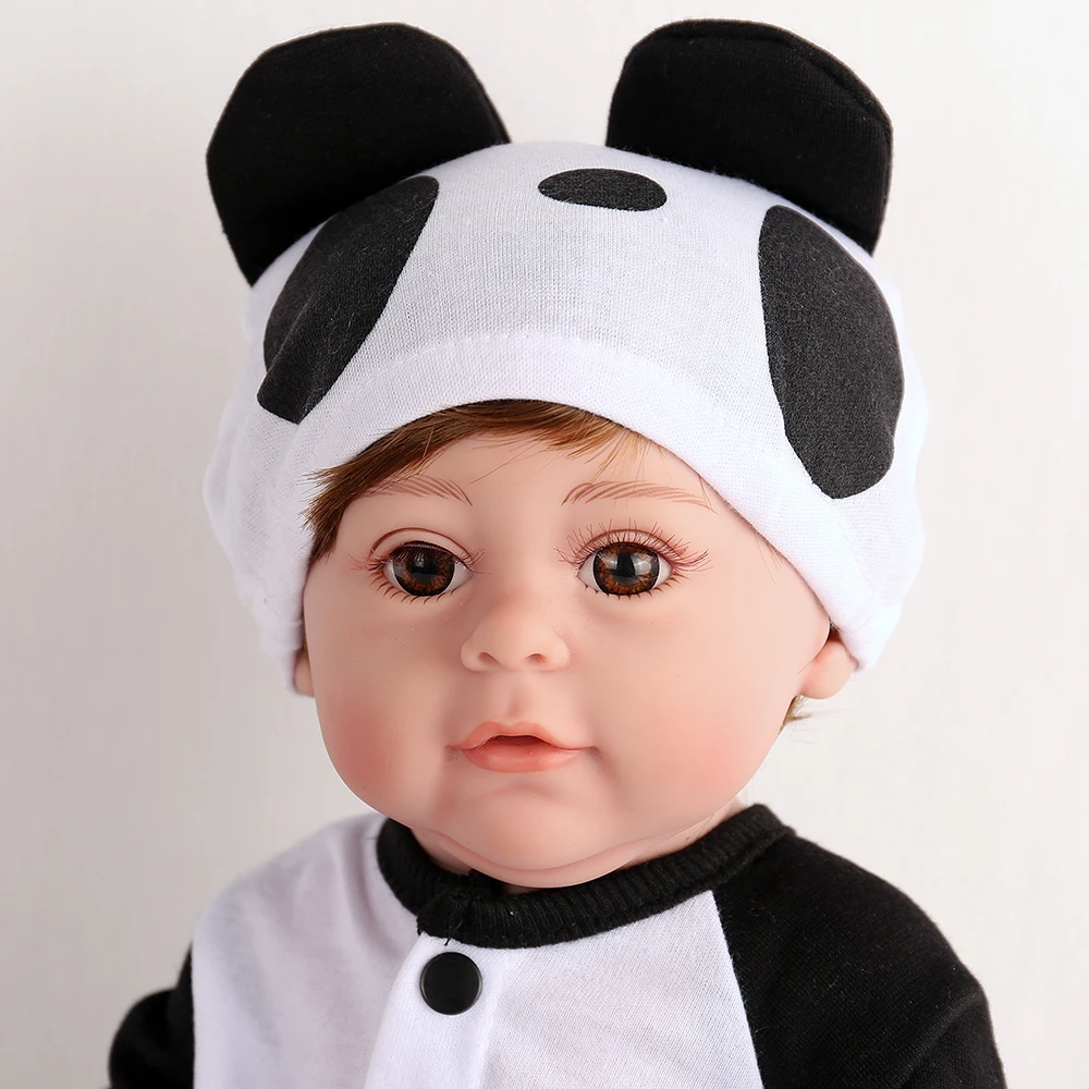 NPKDOLL Reborn Baby Doll панда 16 дюймов 45 см полностью виниловые куклы для ванной детские игрушки девочка подарок на день рождения Милая мода реалистичные Новорожденные