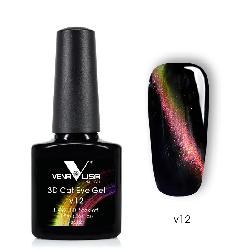 v12 Новые продукты Venalisa 3d кошачий глаз Дизайн Ногтей Полное покрытие Bage УФ светодиодный художественный Гель-лак для ногтей Дизайн ногтей Краска гель набор - Цвет: v12