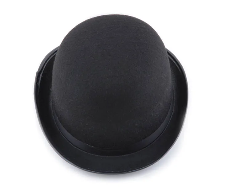 Шляпа Чаплина Войлок Черная Fedora Шапки смешной костюм Косплэй Хэллоуин для мужчин