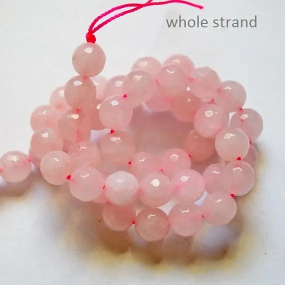 Граненый бисер из розового кварца-круглые 8 мм драгоценного камня-полная нитка 15