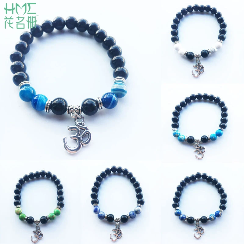 Натуральный Мрамор 3D буквы сернелиан Будда Браслет Из Бисера модный браслет для